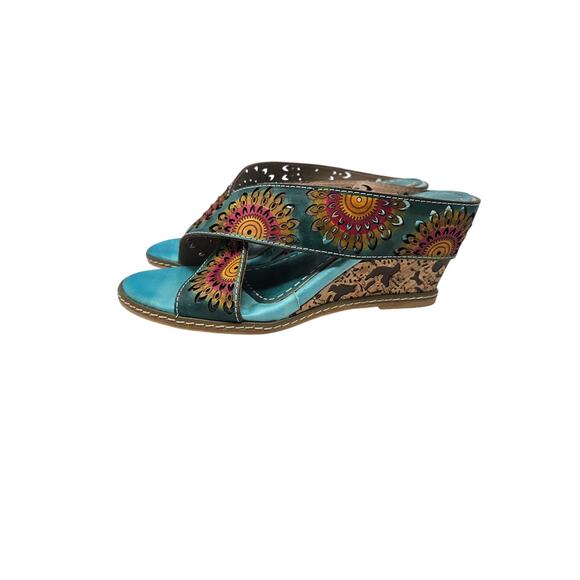 NEW L'Artiste Sping Step 39 Enticing Leather Slide Sandal Boho Comfort Coastal - Picture 3 of 4